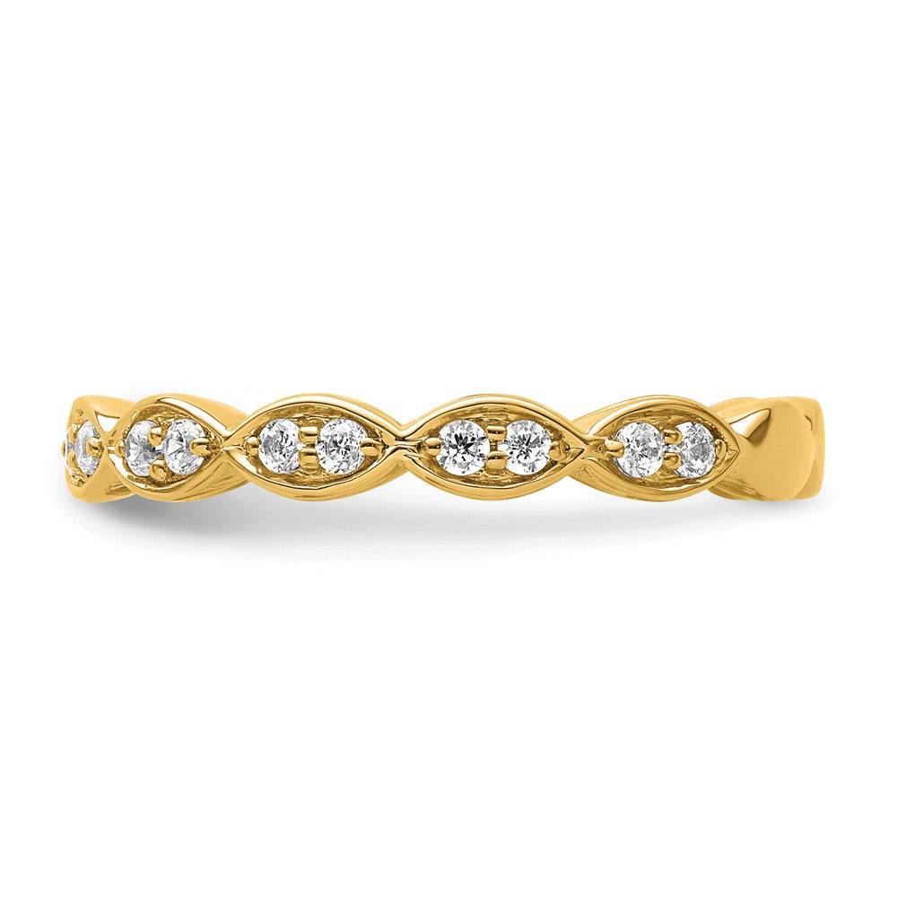 14K Gelbgold Fashion-Ring mit 0,25 ct. Labor-gezüchteten Diamanten VS/SI+ G+
