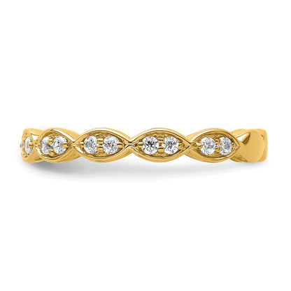 14K Gelbgold Fashion-Ring mit 0,25 ct. Labor-gezüchteten Diamanten VS/SI+ G+