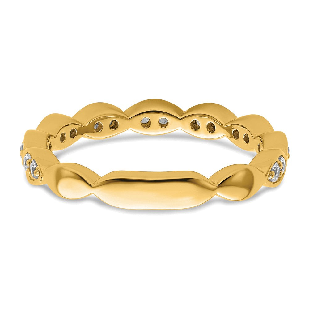 14K Gelbgold Fashion-Ring mit 0,25 ct. Labor-gezüchteten Diamanten VS/SI+ G+
