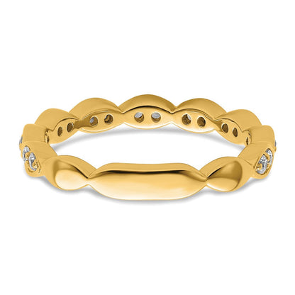 14K Gelbgold Fashion-Ring mit 0,25 ct. Labor-gezüchteten Diamanten VS/SI+ G+