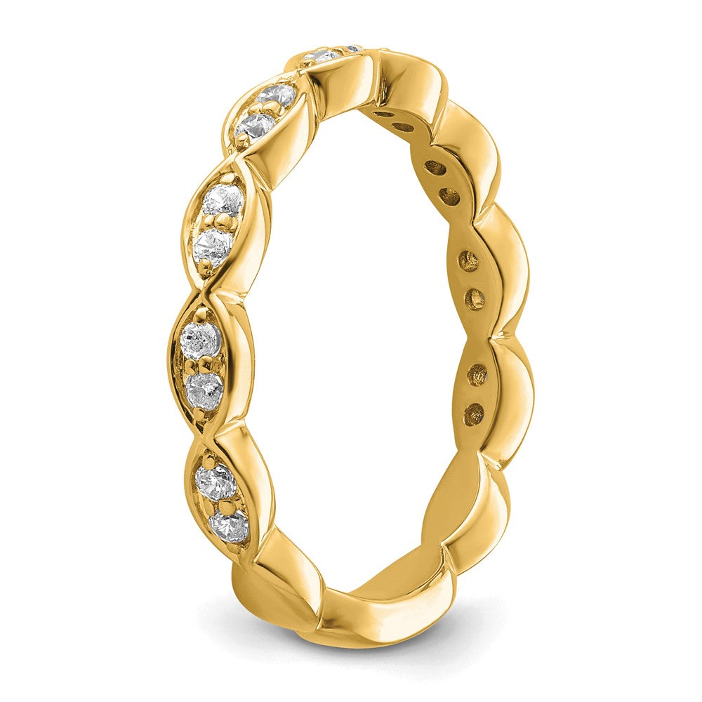 14K Gelbgold Fashion-Ring mit 0,25 ct. Labor-gezüchteten Diamanten VS/SI+ G+