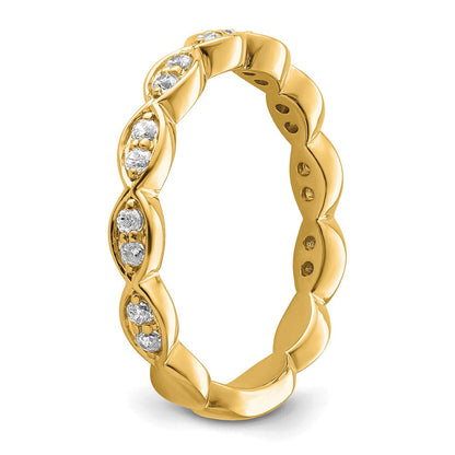14K Gelbgold Fashion-Ring mit 0,25 ct. Labor-gezüchteten Diamanten VS/SI+ G+