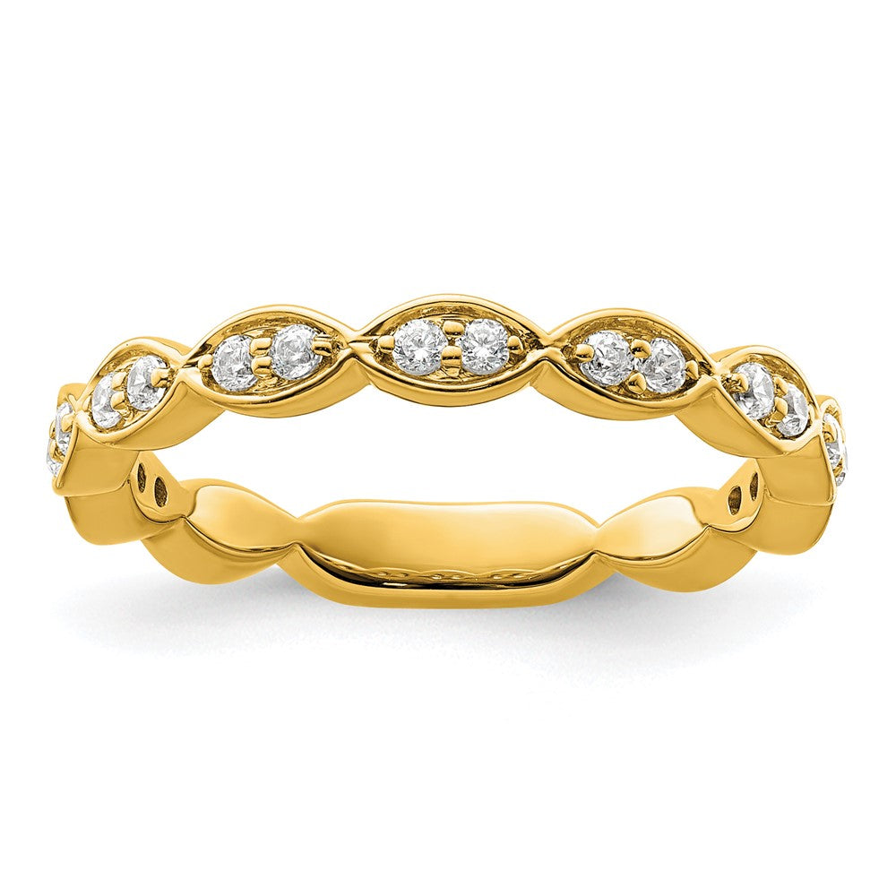 14K Gelbgold Fashion-Ring mit 0,25 ct. Labor-gezüchteten Diamanten VS/SI+ G+