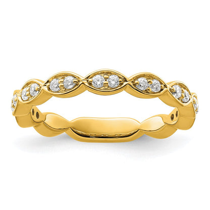 14K Gelbgold Fashion-Ring mit 0,25 ct. Labor-gezüchteten Diamanten VS/SI+ G+