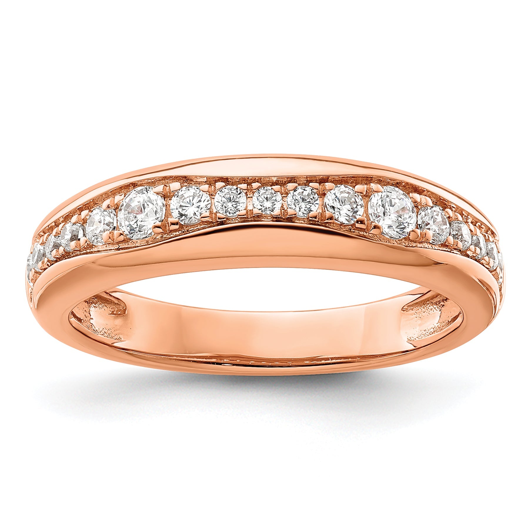 14K Roségold 0,375 ct. Laborgezüchteter Diamant VS/SI+ G+ Fashion-Ring