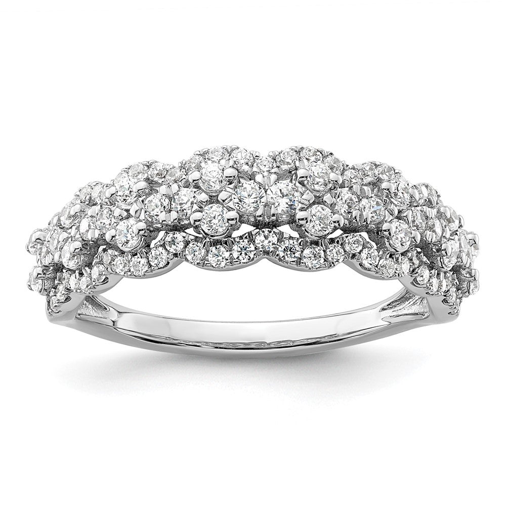 14K Weißgold Ring mit Laborgezüchteten Diamanten VS/SI+ G+