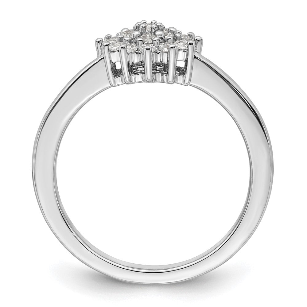 14K Weißgold Cluster-Ring mit 0,25 ct. Labor-gezüchteten Diamanten VS/SI+ G+