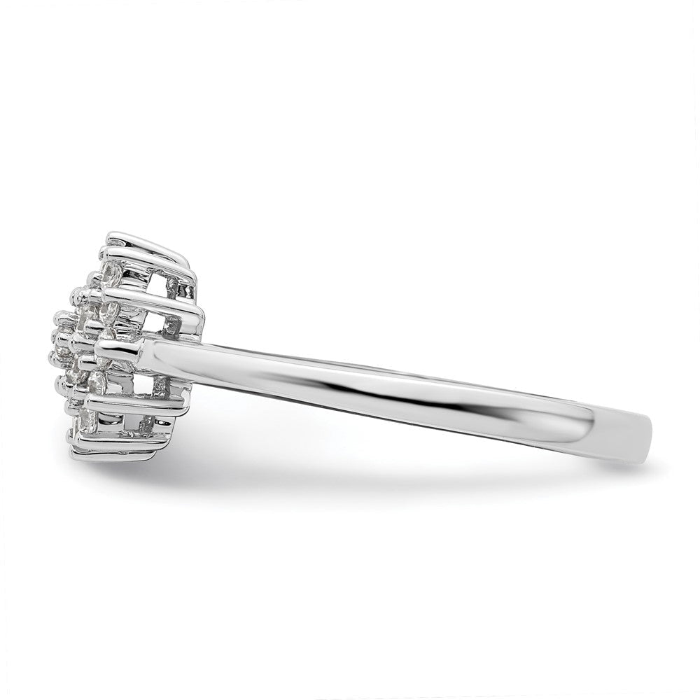 14K Weißgold Cluster-Ring mit 0,25 ct. Labor-gezüchteten Diamanten VS/SI+ G+