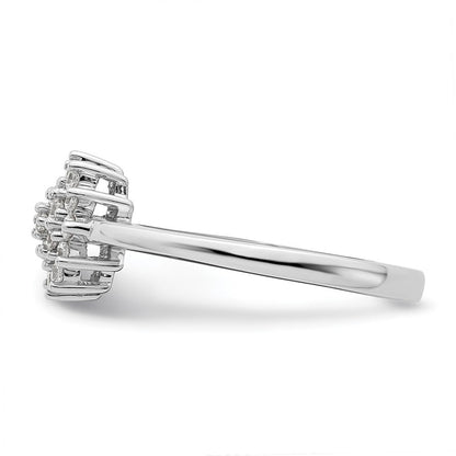 14K Weißgold Cluster-Ring mit 0,25 ct. Labor-gezüchteten Diamanten VS/SI+ G+