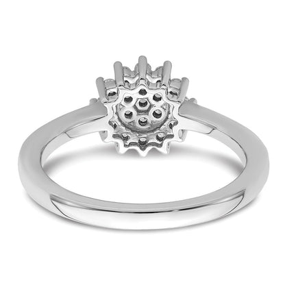 14K Weißgold Cluster-Ring mit 0,25 ct. Labor-gezüchteten Diamanten VS/SI+ G+