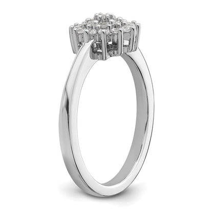 14K Weißgold Cluster-Ring mit 0,25 ct. Labor-gezüchteten Diamanten VS/SI+ G+
