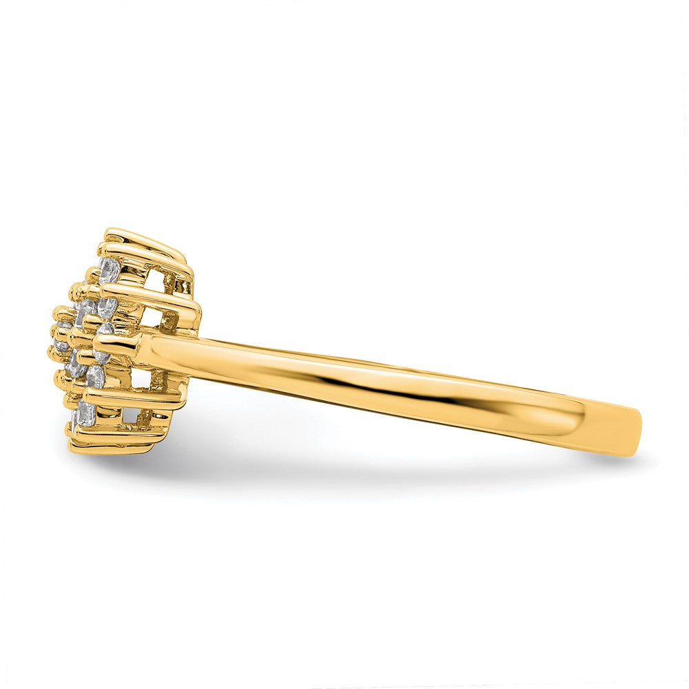 14K Gelbgold 0,25 ct. Laborgezüchteter Diamant VS/SI+ G+ Cluster-Ring komplett