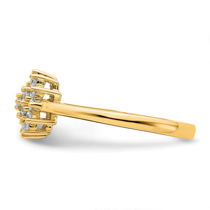 14K Gelbgold 0,25 ct. Laborgezüchteter Diamant VS/SI+ G+ Cluster-Ring komplett