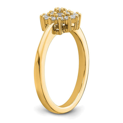 14K Gelbgold 0,25 ct. Laborgezüchteter Diamant VS/SI+ G+ Cluster-Ring komplett