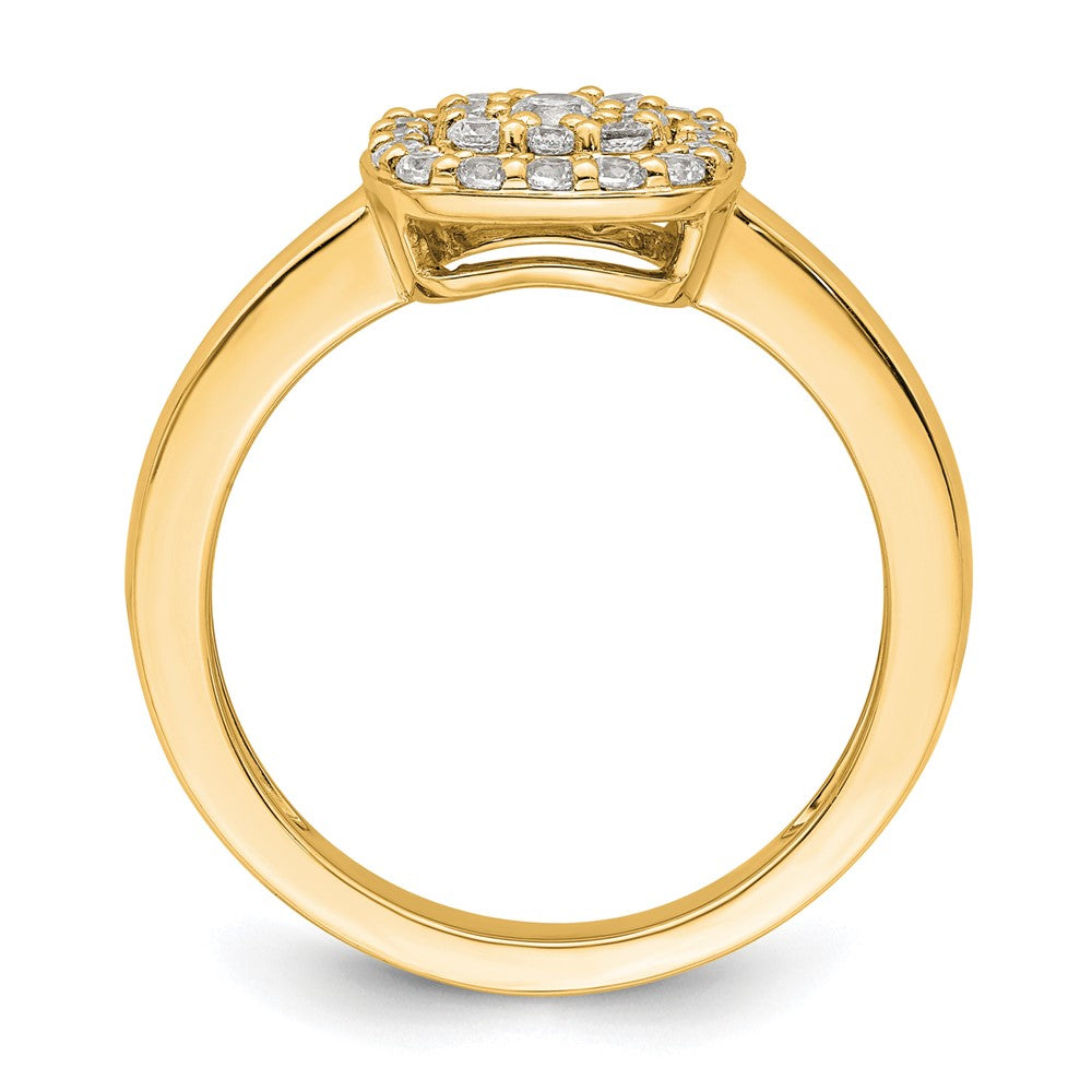 14K Gelbgold Ring mit quadratischem Halo, 0,375 ct. Labor gezüchteten Diamanten VS/SI+ G+