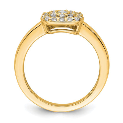 14K Gelbgold Ring mit quadratischem Halo, 0,375 ct. Labor gezüchteten Diamanten VS/SI+ G+