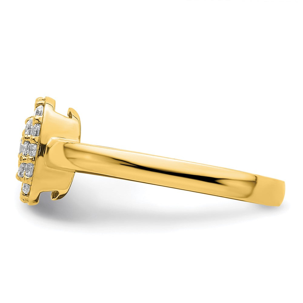 14K Gelbgold Ring mit quadratischem Halo, 0,375 ct. Labor gezüchteten Diamanten VS/SI+ G+