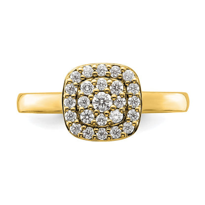 14K Gelbgold Ring mit quadratischem Halo, 0,375 ct. Labor gezüchteten Diamanten VS/SI+ G+