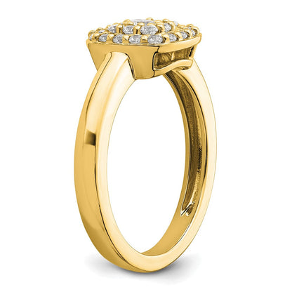 14K Gelbgold Ring mit quadratischem Halo, 0,375 ct. Labor gezüchteten Diamanten VS/SI+ G+