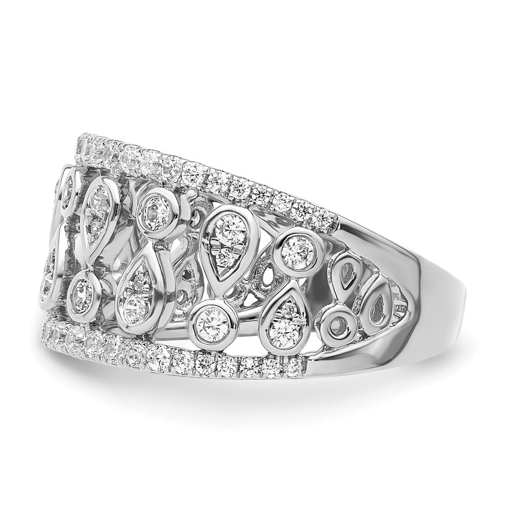 14K Weißgold Ring mit 0,75 ct. im Labor gezüchteten Diamanten, VS/SI+ G+
