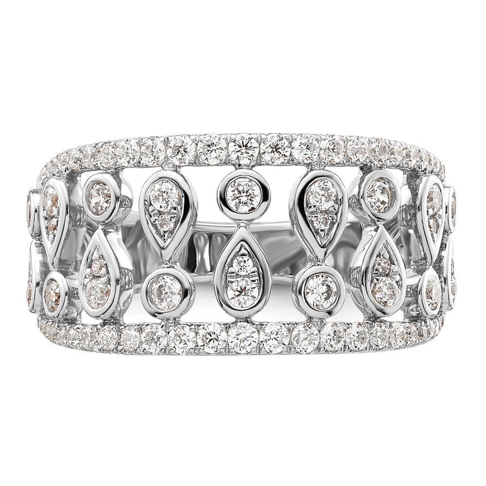 14K Weißgold Ring mit 0,75 ct. im Labor gezüchteten Diamanten, VS/SI+ G+