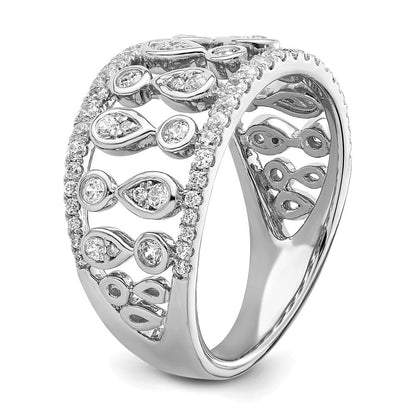 14K Weißgold Ring mit 0,75 ct. im Labor gezüchteten Diamanten, VS/SI+ G+