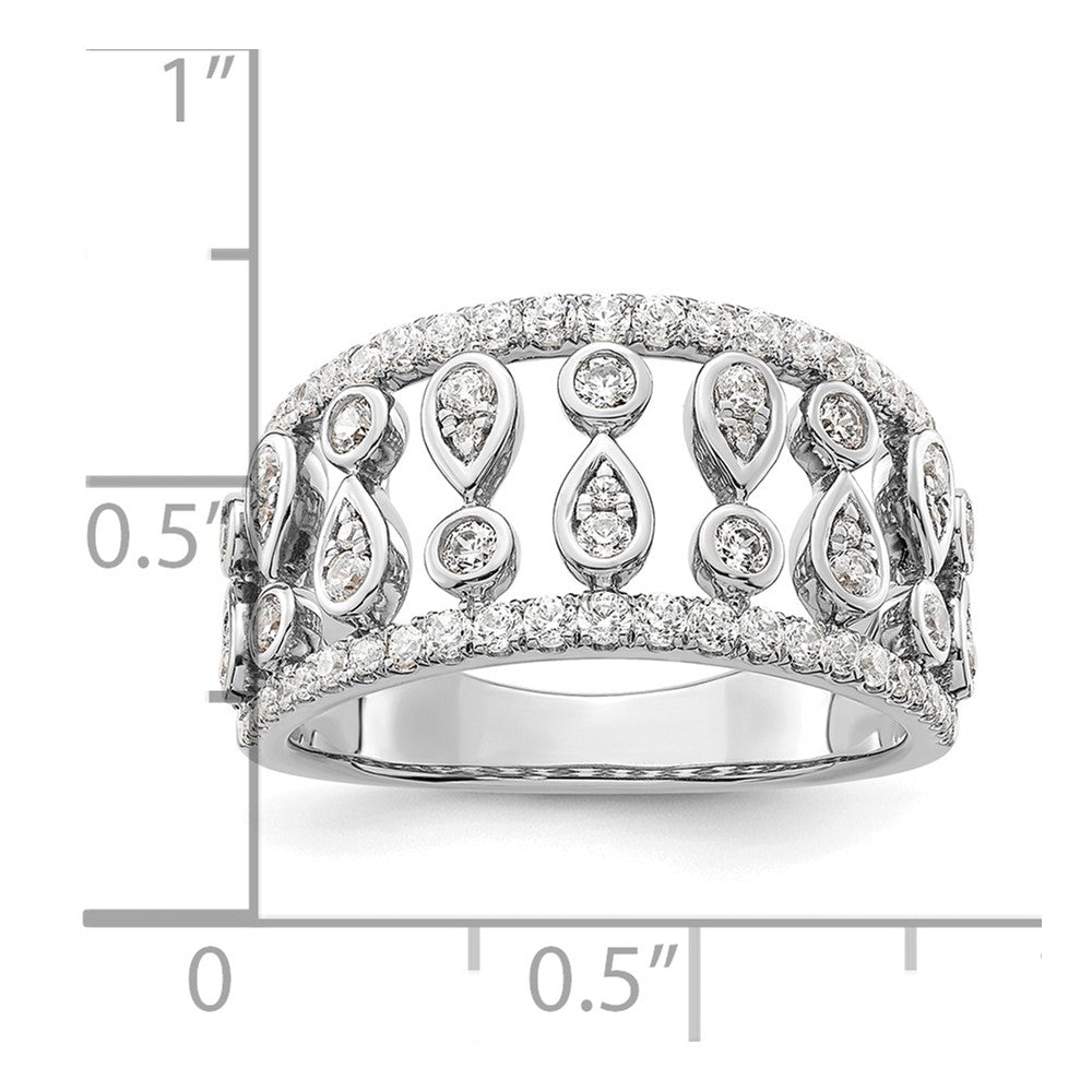 14K Weißgold Ring mit 0,75 ct. im Labor gezüchteten Diamanten, VS/SI+ G+