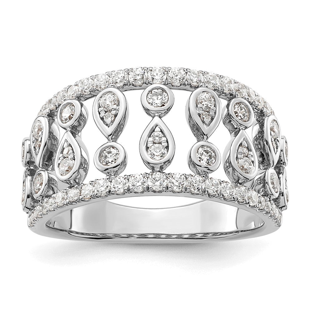 14K Weißgold Ring mit 0,75 ct. im Labor gezüchteten Diamanten, VS/SI+ G+