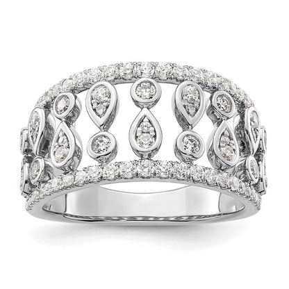 14K Weißgold Ring mit 0,75 ct. im Labor gezüchteten Diamanten, VS/SI+ G+