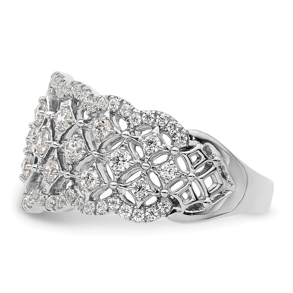 14K Weißgold Fashion-Ring mit 1 ct. Labor-gezüchteten Diamanten, VS/SI+ G+