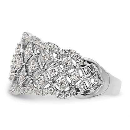 14K Weißgold Fashion-Ring mit 1 ct. Labor-gezüchteten Diamanten, VS/SI+ G+