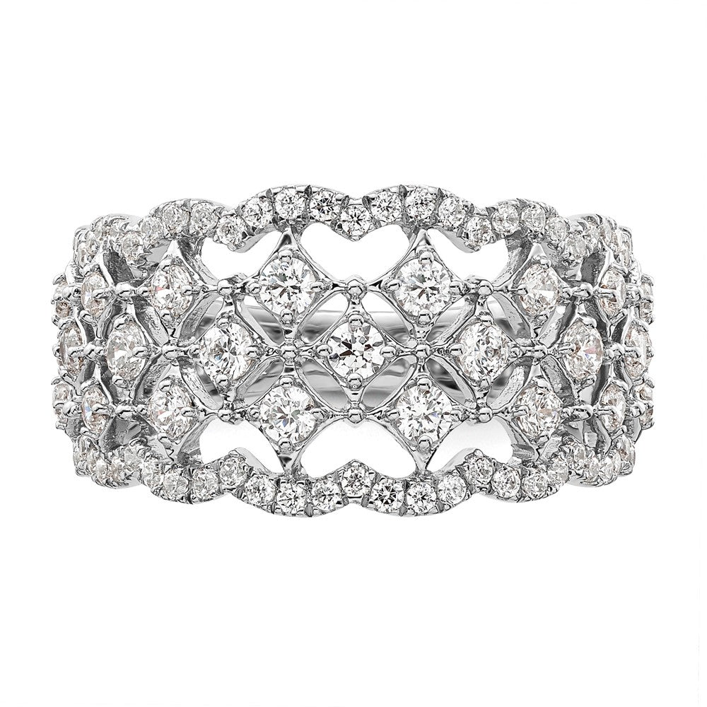 14K Weißgold Fashion-Ring mit 1 ct. Labor-gezüchteten Diamanten, VS/SI+ G+