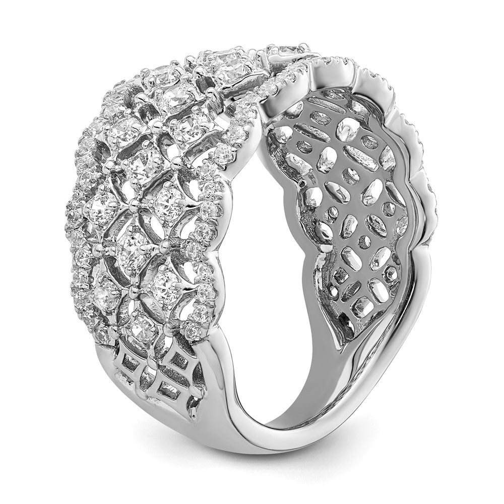 14K Weißgold Fashion-Ring mit 1 ct. Labor-gezüchteten Diamanten, VS/SI+ G+