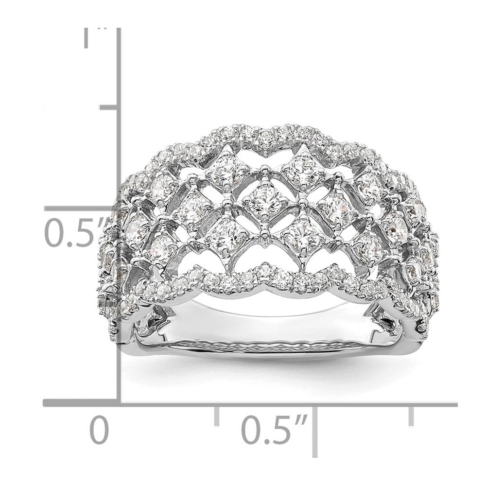 14K Weißgold Fashion-Ring mit 1 ct. Labor-gezüchteten Diamanten, VS/SI+ G+