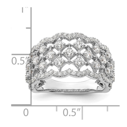 14K Weißgold Fashion-Ring mit 1 ct. Labor-gezüchteten Diamanten, VS/SI+ G+