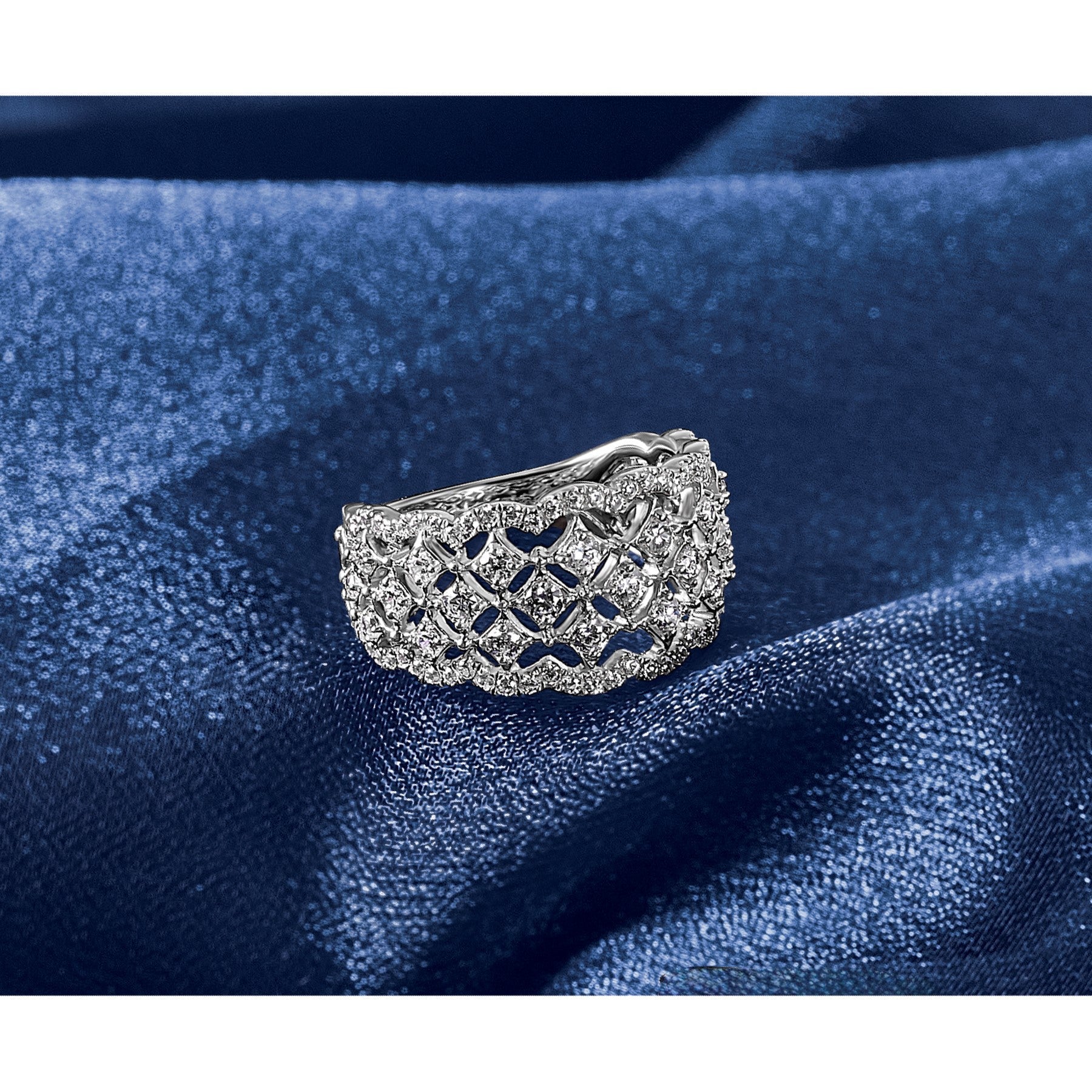 14K Weißgold Fashion-Ring mit 1 ct. Labor-gezüchteten Diamanten, VS/SI+ G+