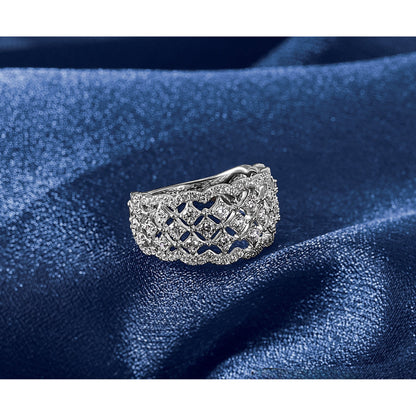 14K Weißgold Fashion-Ring mit 1 ct. Labor-gezüchteten Diamanten, VS/SI+ G+