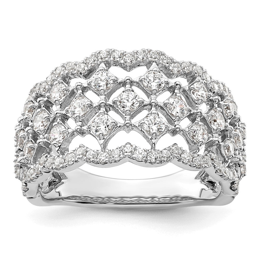 14K Weißgold Fashion-Ring mit 1 ct. Labor-gezüchteten Diamanten, VS/SI+ G+