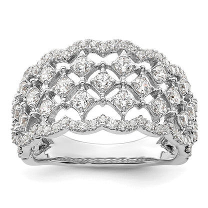 14K Weißgold Fashion-Ring mit 1 ct. Labor-gezüchteten Diamanten, VS/SI+ G+