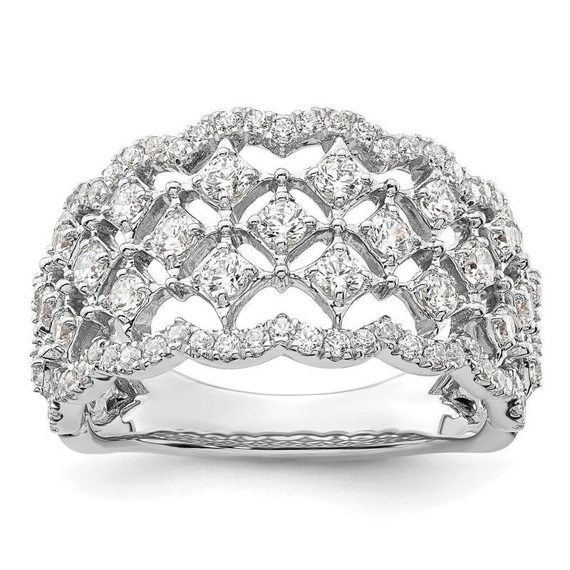 14K Weißgold Fashion-Ring mit 1 ct. Labor-gezüchteten Diamanten, VS/SI+ G+