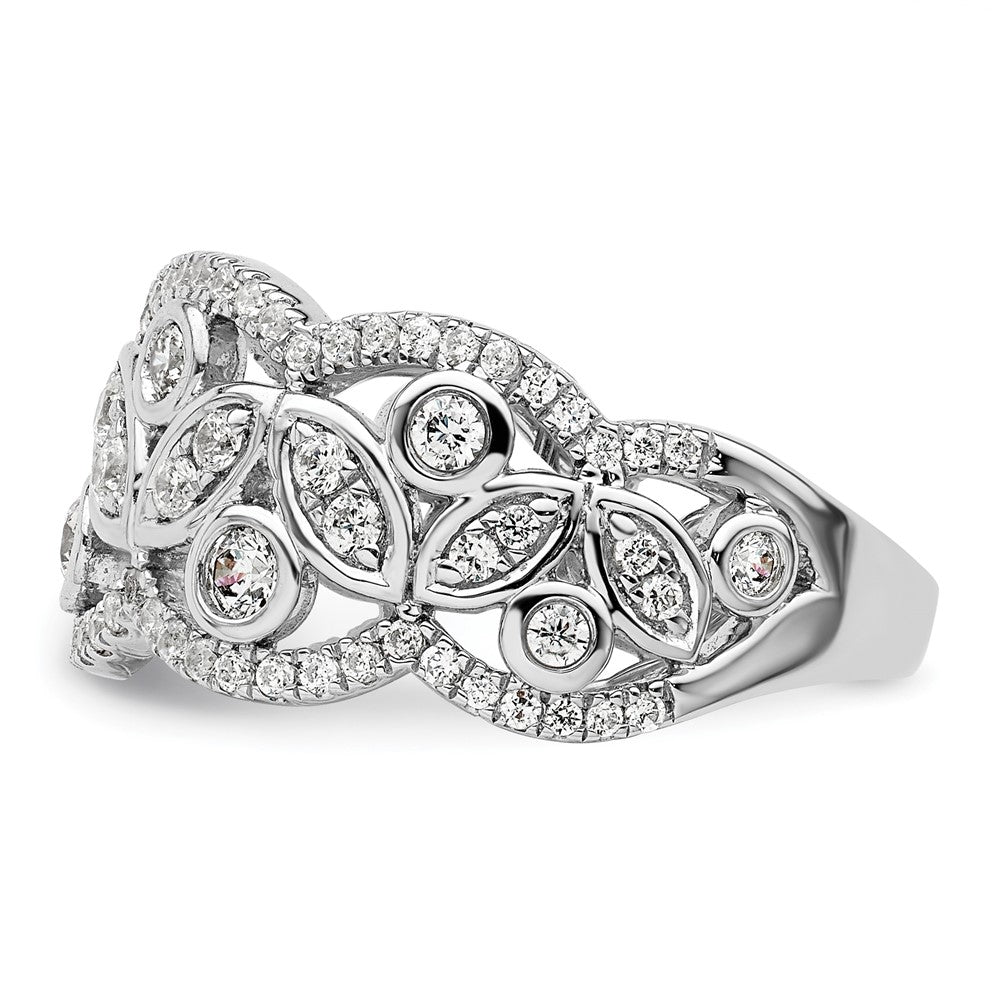 14K Weißgold Fashion-Ring mit 0,875 ct. laborgezüchteten Diamanten VS/SI+ G+