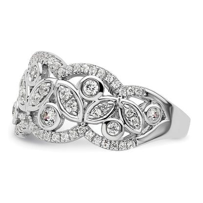 14K Weißgold Fashion-Ring mit 0,875 ct. laborgezüchteten Diamanten VS/SI+ G+