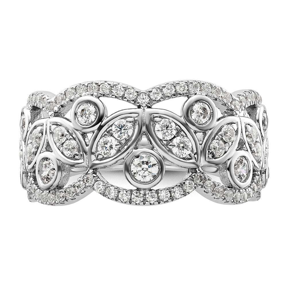 14K Weißgold Fashion-Ring mit 0,875 ct. laborgezüchteten Diamanten VS/SI+ G+