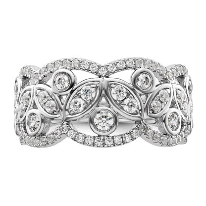14K Weißgold Fashion-Ring mit 0,875 ct. laborgezüchteten Diamanten VS/SI+ G+