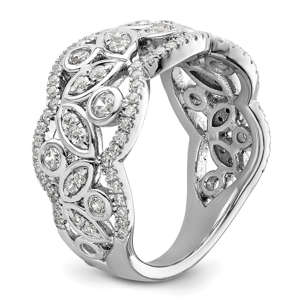14K Weißgold Fashion-Ring mit 0,875 ct. laborgezüchteten Diamanten VS/SI+ G+