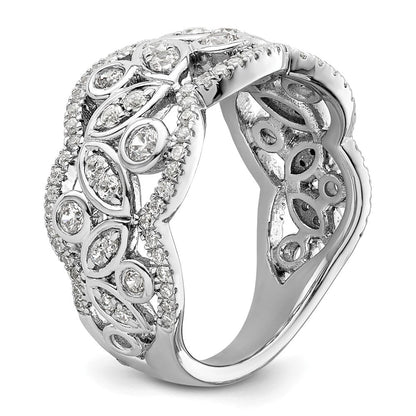 14K Weißgold Fashion-Ring mit 0,875 ct. laborgezüchteten Diamanten VS/SI+ G+
