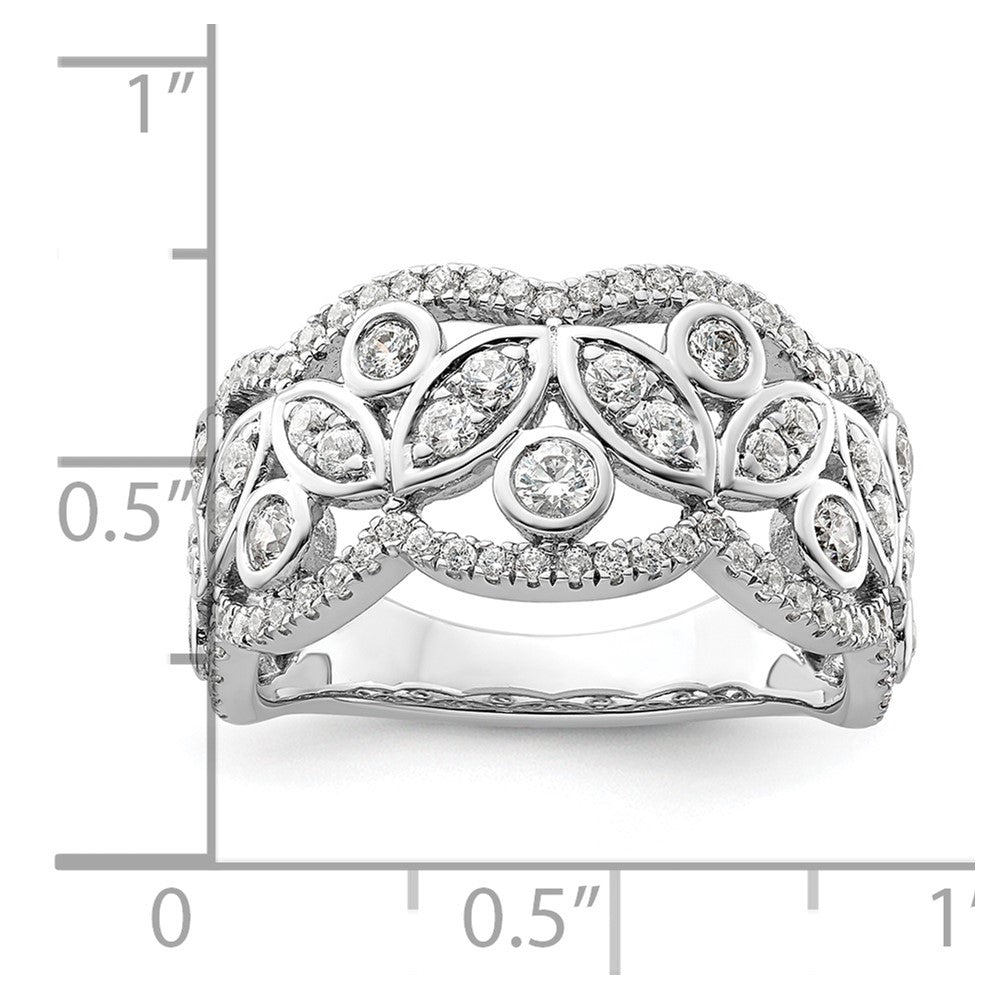 14K Weißgold Fashion-Ring mit 0,875 ct. laborgezüchteten Diamanten VS/SI+ G+