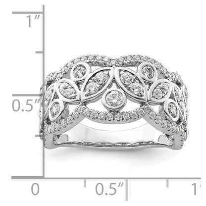 14K Weißgold Fashion-Ring mit 0,875 ct. laborgezüchteten Diamanten VS/SI+ G+