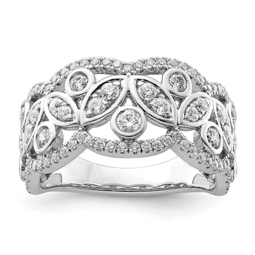 14K Weißgold Fashion-Ring mit 0,875 ct. laborgezüchteten Diamanten VS/SI+ G+
