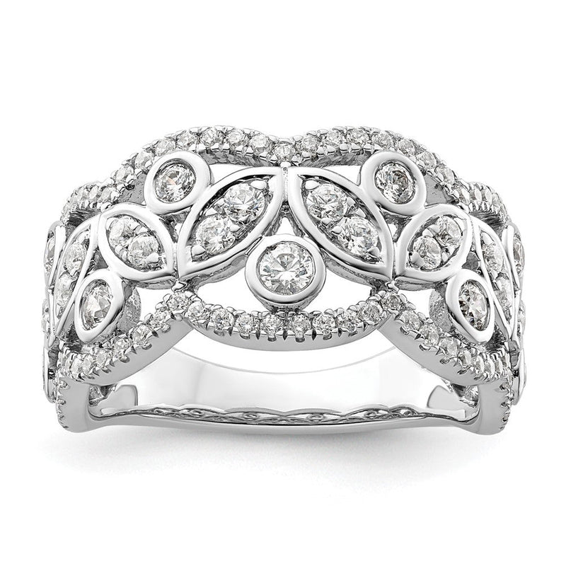 14K Weißgold Fashion-Ring mit 0,875 ct. laborgezüchteten Diamanten VS/SI+ G+